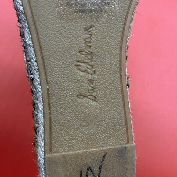 Sam Edelman Kesia Animal Print Real Fur Espadrille Loafers Flats Size 5.5M NWOB - Picture 12 of 13